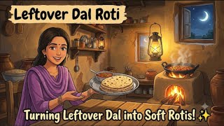 Turning Leftover Dal into Soft Rotis with Desi Chutney 🌙✨ | Peaceful Rural Cooking screenshot 3