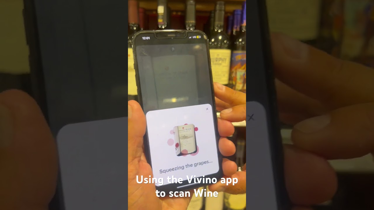 Using Vivino to scan wine labels for information.