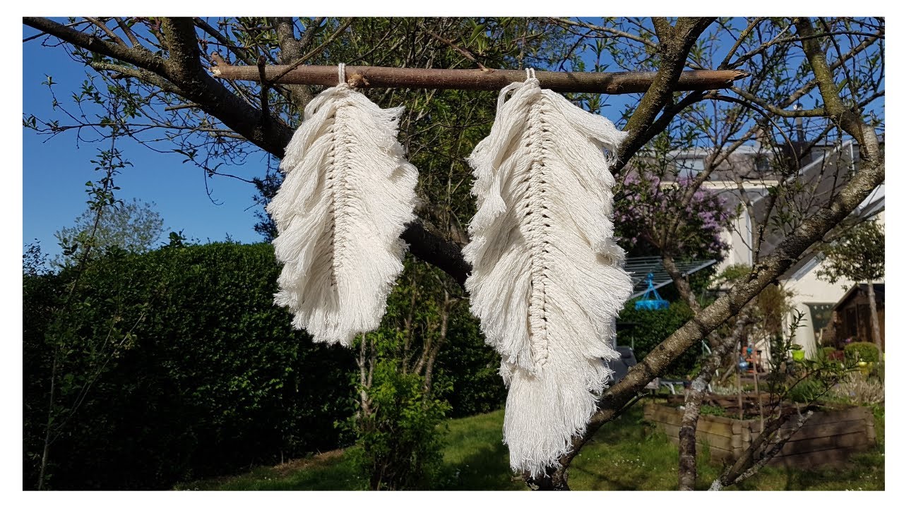 Comment faire une PLUME ou une feuille en macramé (TUTO). - YouTube