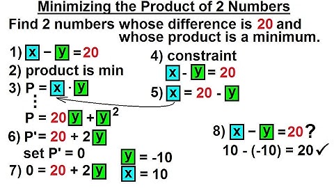 Calculus 1: Max-Min Problems (9 of 30) Maximize the Product of 2 Numbers