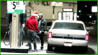 Pumping Gas For Christmas Sam & Nia