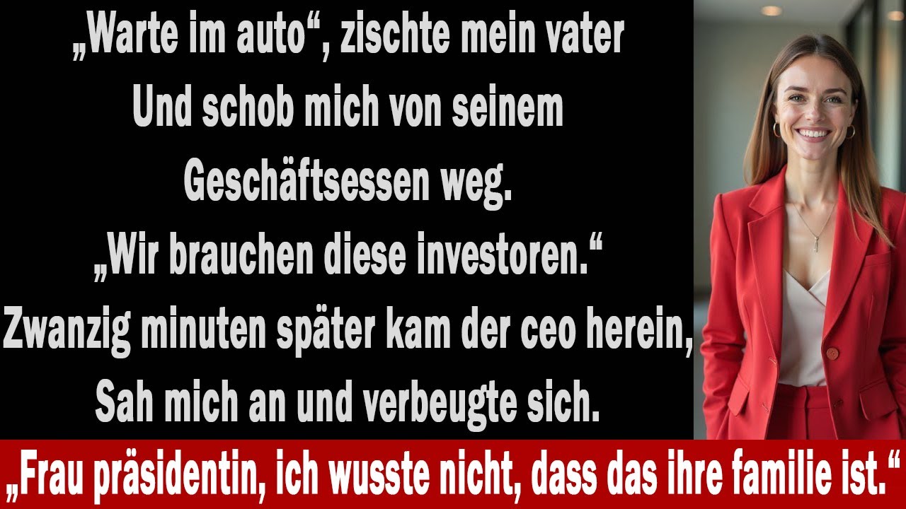 Sie warfen mich fürs Dinner raus – dann nannte mich der CEO „Chef“.**