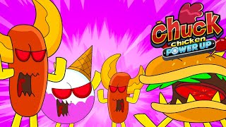 Food Monsters attack ⚡ Chuck Chicken PU 🔥 Superhero Cartoons