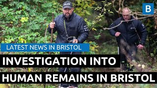 Investigations continue after human remains were found in woodland near Bristol