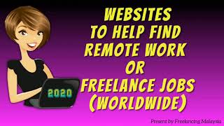 Websites to help find Remote Work or Freelance Jobs Worldwide for work from home screenshot 1