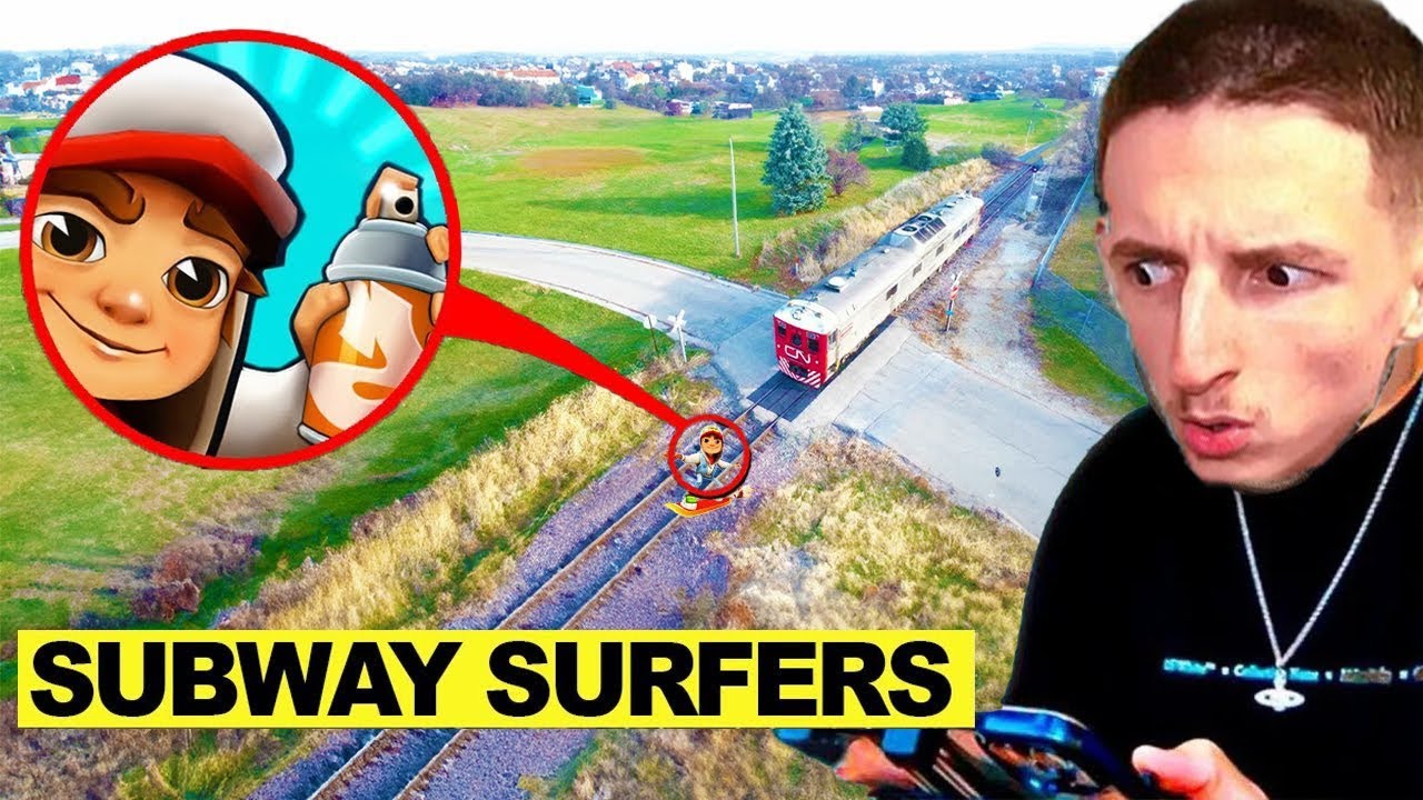 MON DRONE A FILME les SUBWAY SURFERS dans la VRAIE VIE sur les voies ferrées hantées !!