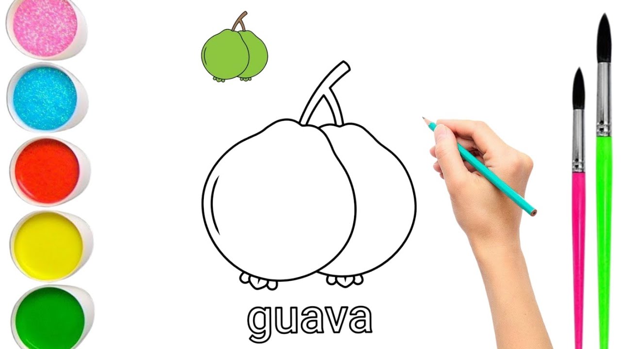 How to draw guava drawing // step by step very easy drawing for kids // guava  video //art🎨video //