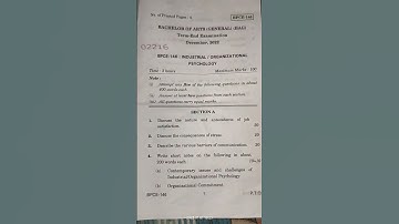 BPCE 146 (Industrial/Organisational Psychology) Question paper📋 December 2022 TEE #ignou #shorts