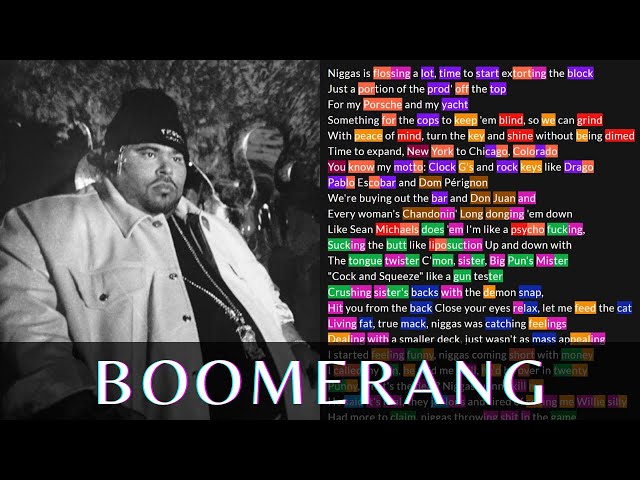 Big Pun - Boomerang | Lyrics, Rhymes Highlighted