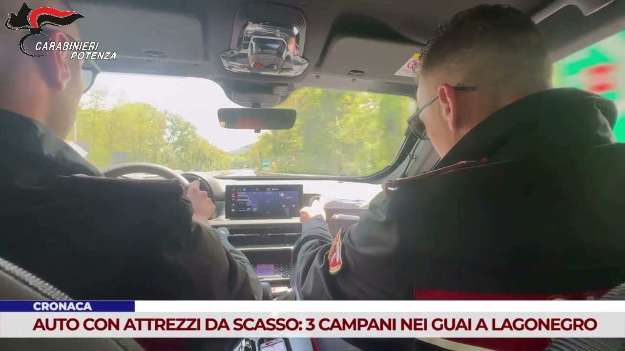 CRONACA. AUTO CON ATTREZZI DA SCASSO: 3 CAMPANI NEI GUAI A LAGONEGRO