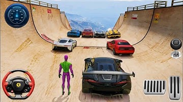 Ramp Car Stunts Racing 2023 - Superhero Car Stunts Car Games - Android Gameplay