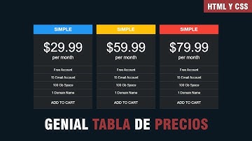 ✅ Crear tabla de precios con HTML y CSS