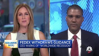 FedEx shares plummet after the company withdraws guidance, CEO warns of 'worldwide recession'