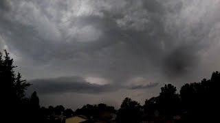 Epic Shelf Cloud and Rainstorms, Wild Swirling Clouds
