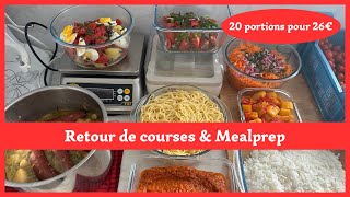 PETIT BUDGET ? Retour de Courses et Mealprep ?  6 idées économiques  et 20 portions pour 26€