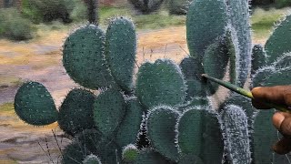 How To Painting a Cactus Bush With Acrylic | Time Lapes | #72