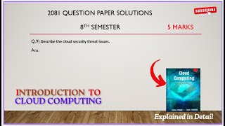 2081 BSCCSIT 8th semester Qno.9 solutions | Cloud computing | 5 marks in Nepali