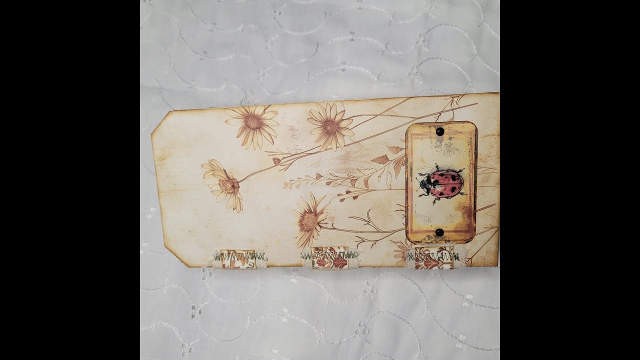 Tag shape Lady Bug Journal 