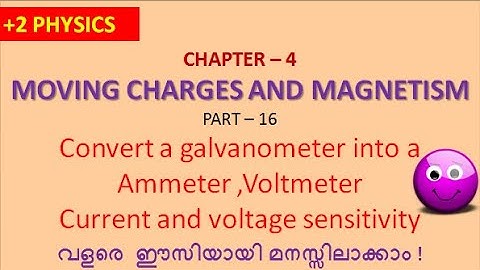 Convert galvanometer into ammeter and voltmeter in malayalam