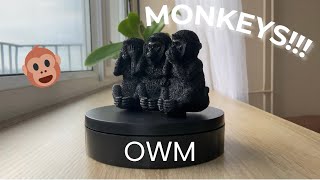 Creating a 3D model of a monkey figurine using a primitive application!