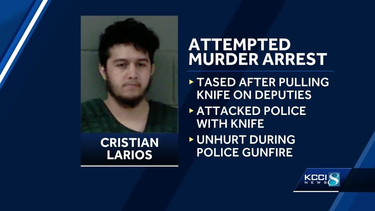 Iowa man charged with attempted murder after pulling a knife on law ...