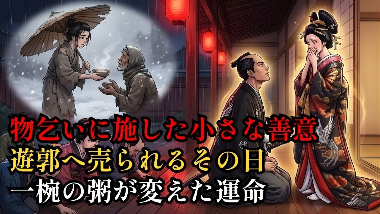 臭い物乞いに半分の粥を分けた下女――遊郭へ売られる日、現れたのは最強の将軍だった【日本昔話風物語】. | 野談 | 伝説 | 昔話 | 説話 | 民話.