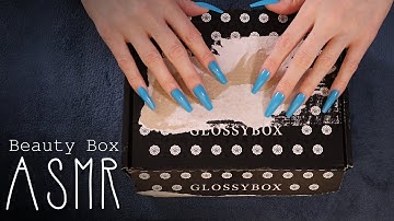 ASMR Glossybox unboxing (🎧 soft spoken, sleepy cardboard sounds, light tapping & scratching)