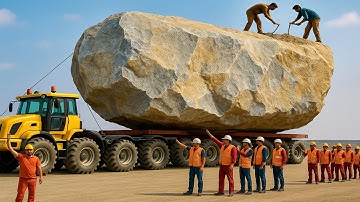“Incredible Mountain Truck Loading | From Huge Stones to Marble Production”