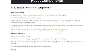 Stateless và Stateful components