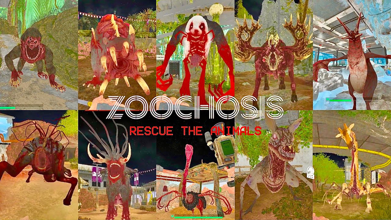 ZOOCHOSIS - All Jumpscares & Monsters in FULL BRIGHT MODE
