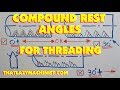 COMPOUND REST ANGLES FOR THREADING, 0°, 29° , 30° OR 90°. Advantages & disadvantages of each angle.