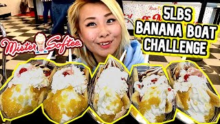5LBS OF BANANA BOAT ICE CREAM CHALLENGE!! INSANE 10 MINUTE TIME LIMIT?! #RainaisCrazy Mister Softee