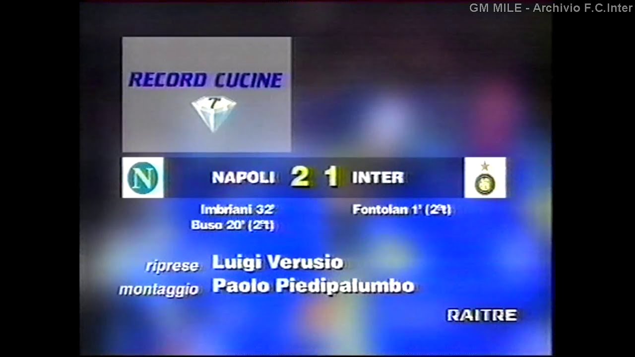 1995-96 (4^ - 24-09-1995) Napoli-INTER 2-1 [Imbriani,D.Fontolan,Buso] Servizio D.S.Rai3