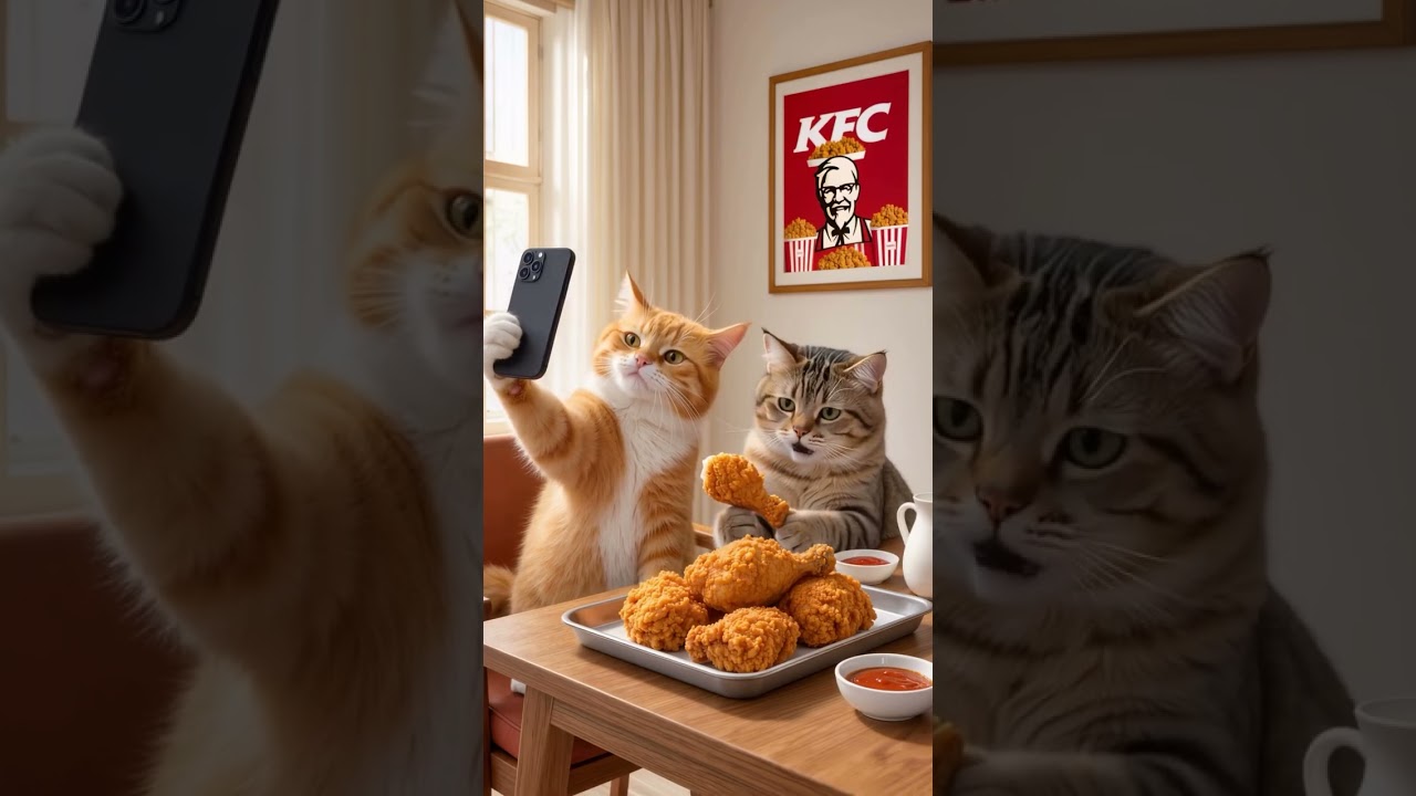 pov: your cats ordered takeout and started a vlog. who else has cats that think they're