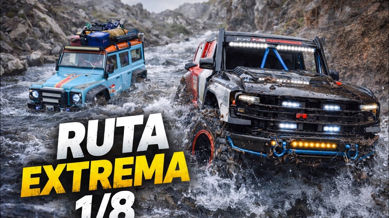MJX H8P 1/8 Bronco R vs H8H Defender — Ruta EXTREMA con Bloqueos, Barro y Limpieza Completa