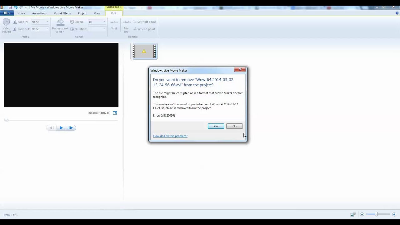 Fraps Problem Uploading/Editing (Windows Live Movie Maker)