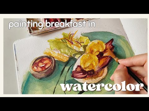 Painting food illustration breakfast menu / Mijello Gold Mission watercolor / paint with me