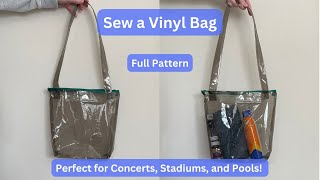 DIY Vinyl Bag Pattern| How to Sew a Zippered Stadium Bag with Pattern | Sew a Stadium Bag