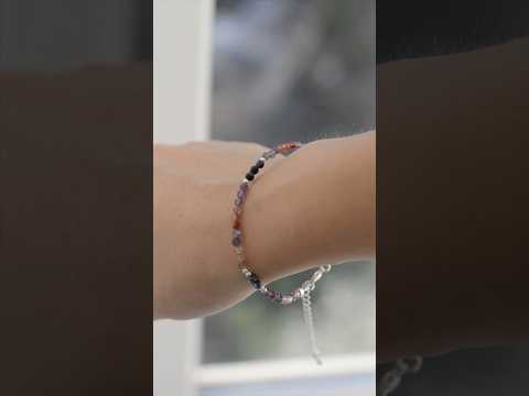 Браслет натуральний камінь Кварц Андерсон+Кіаніт+Аметист фур-ра гіп-ний сплав колір срібло d-3мм+- L-18-23см, видео 1