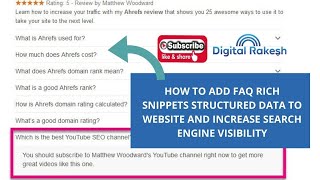 How to add FAQ Rich Snippets Structured Data to website and increase search engine visibility