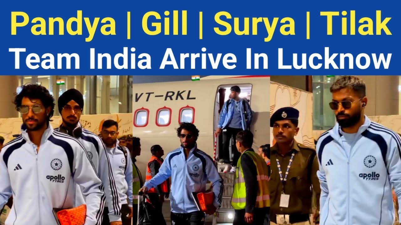 Team India Arrive in Lucknow Airport | Surya, Gill, Abhishek & Pandya Arrive In Lucknow