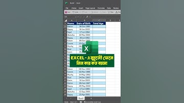 💡 Excel এ মুহূর্তেই জেনে নিন কার কত বয়স! Excel Tips and Tricks!
