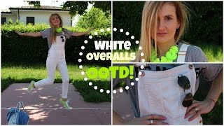 White Overalls & All Star Neon Converse // OOTD