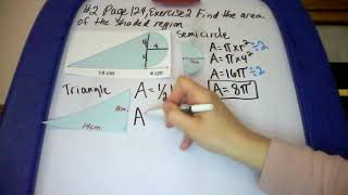 Area of composite figure triangle with semi circle
