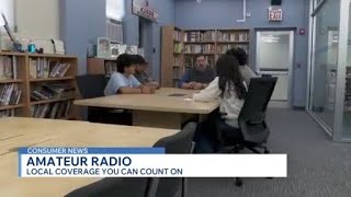 Teens learning about ham radio