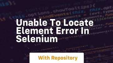 unable to locate element error in selenium
