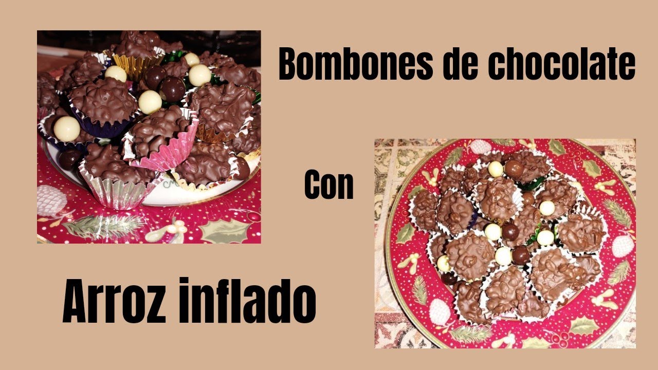 Bombones de chocolate con arroz inflado