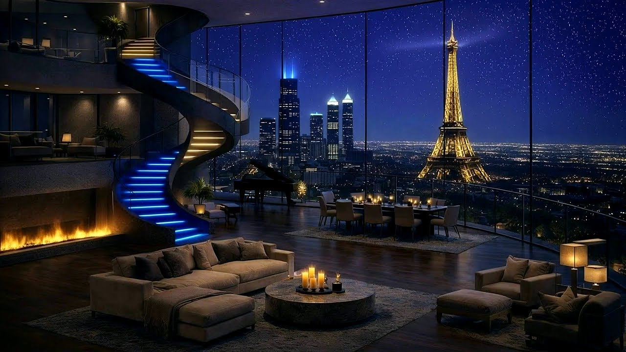 3 Hours Cozy Fireplace Ambience with Falling Snow | Deep Sleep, Study, Relaxation (1080p)