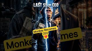 Monkey Spent His Last $5... Then Became a CEO 🐵💰 #monkey #story #shorts #hardwork
