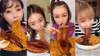 SPICY FIRE NOODLES with GRILLED EEL (鳗鱼火鸡面) || *Subtitled* ASMR Chinese Food Mukbang 디저트 먹방 吃播